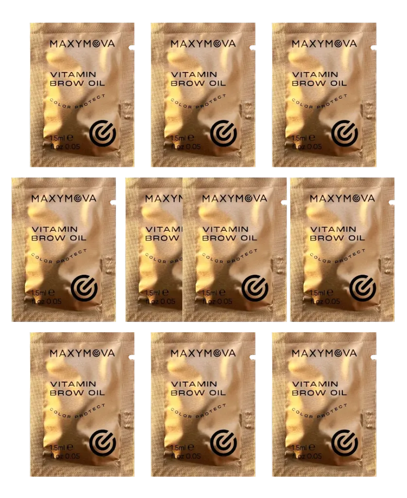 [M0270] Vitamin Brow Oil bustine 1,5 ml set 10  pz – Nutrimento Intensivo Dopo Henné e Laminazione Sopracciglia