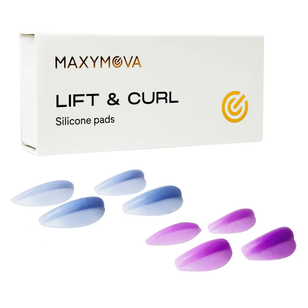 [M0079] Set 8 Paia Bigodini Curl e Lift MAXYMOVA - per Laminazione Ciglia, con Brillantini