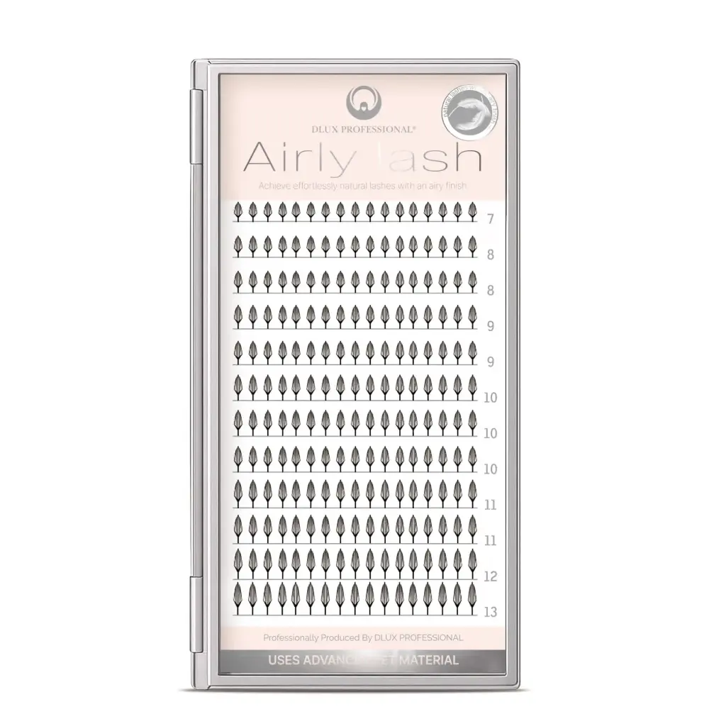 [D0382] Ciglia Airly Piuma - Premade CC0,07 Mix | Ultra Leggere in PET con Tecnologia 3D Laser DLux Professional