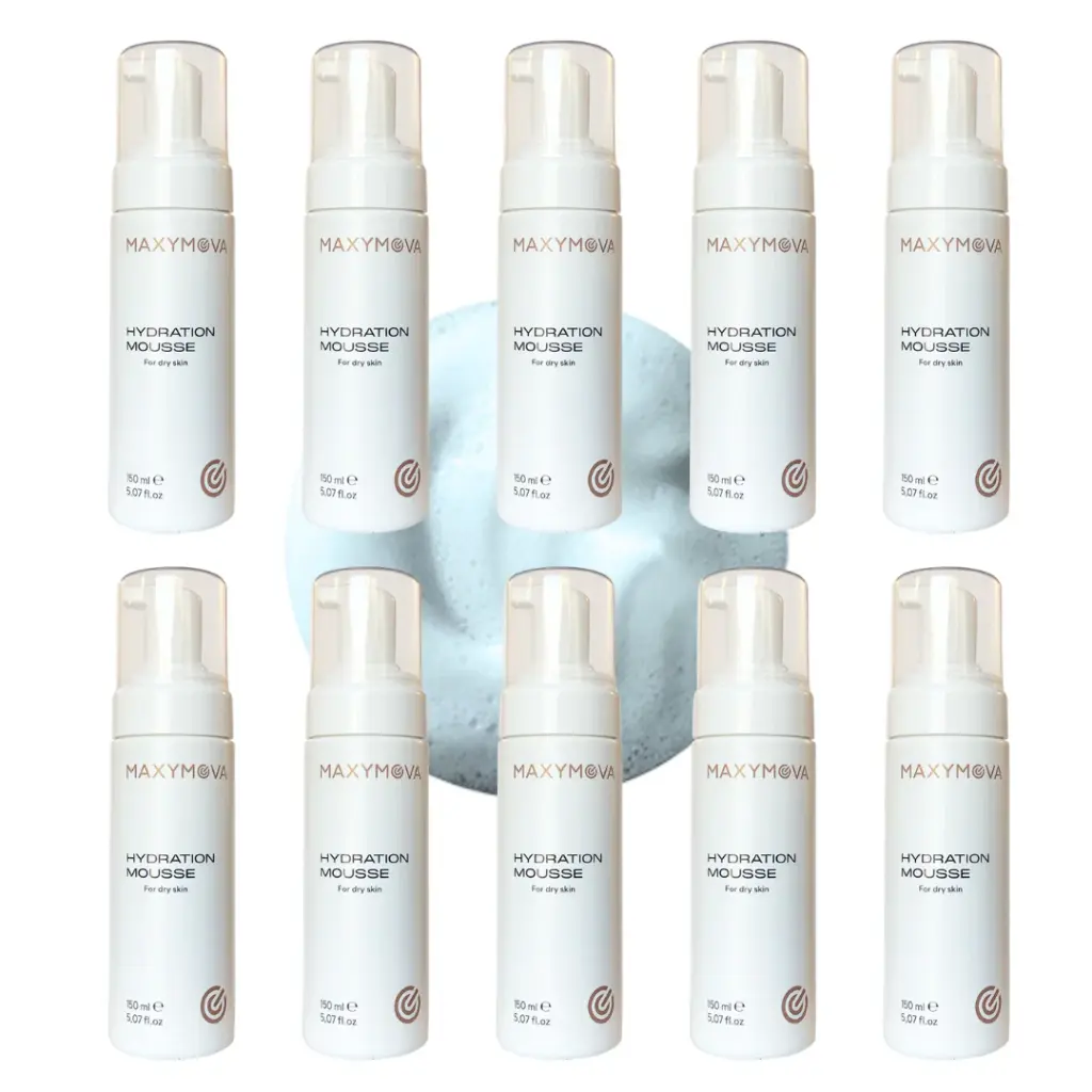 [M0118] Mousse Idratante 50ml Set 10 pz - Per ciglia & viso con Aloe Vera Biologica, Estratto di Rosa di Gerico