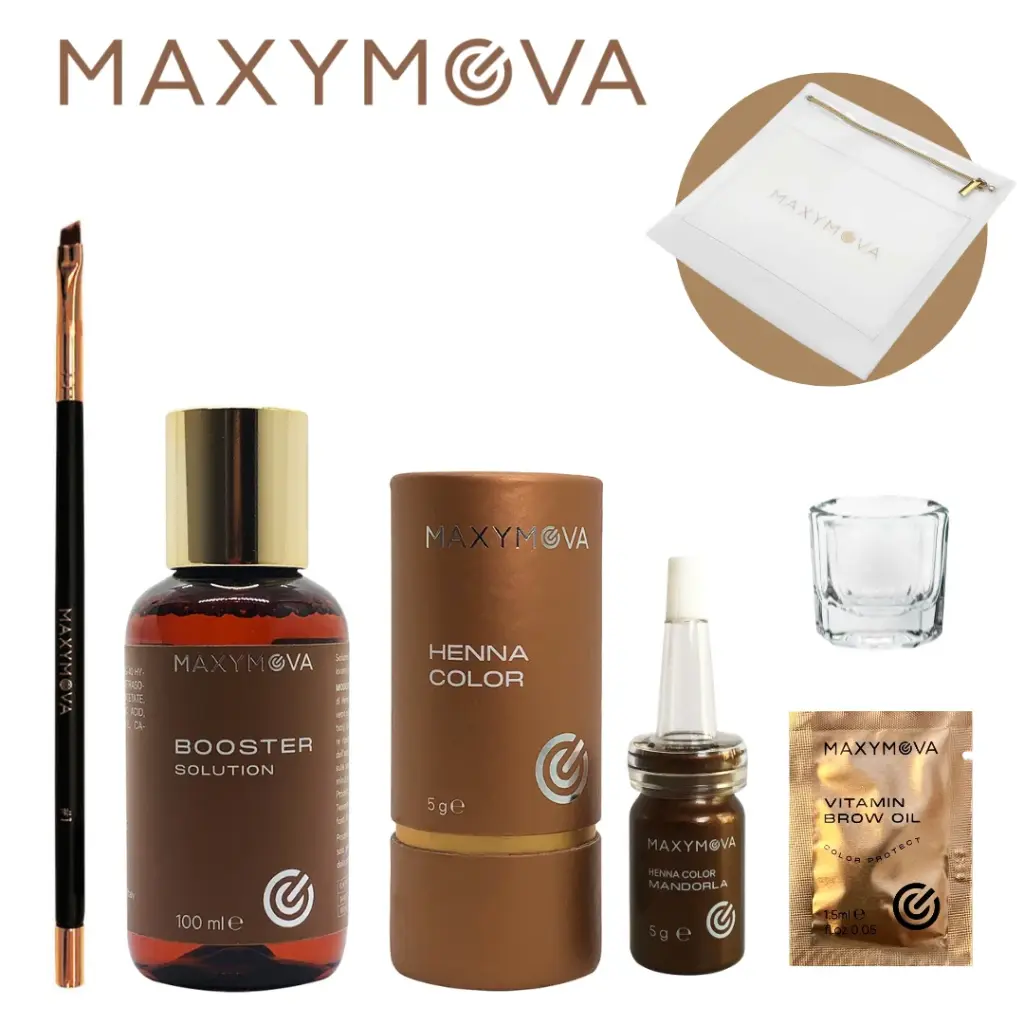 [M0107] Mini Kit Henné MAXYMOVA - Colorazione Sopracciglia Personalizzabile con Accessori (BOOSTER GRAY)